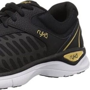RYKA Womens RAE Walking Shoes Black with Gold in Size 10.5 New Memory Foam